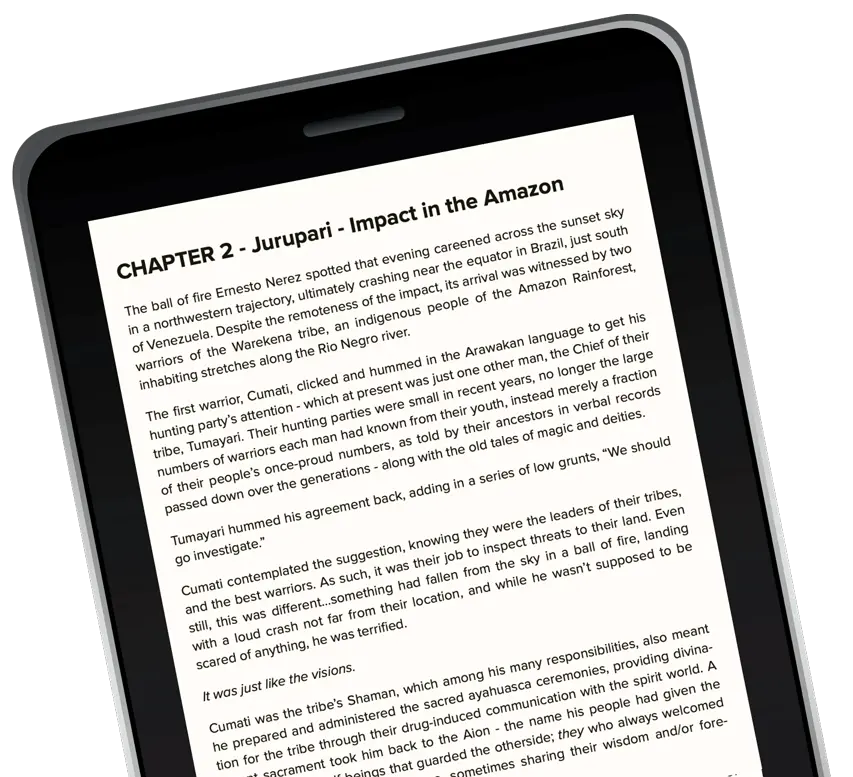 Digital reader displaying the opening chapter preview of Ascensão: Revolution.
